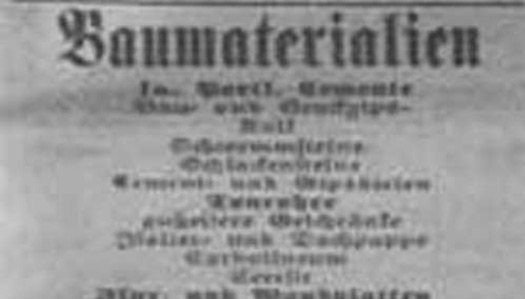 Baustoffsortiment Mobau Selbach 1912 Baustoffsortiment Mobau Selbach 1912